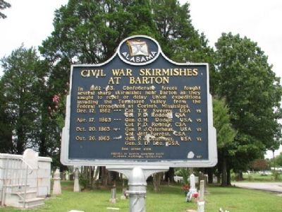 Civil War Skirmish at The Barton Cemetery Marker/side 2 image. Click for full size.