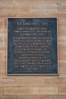 B.B. Comer Hall, 1908 Marker image. Click for full size.