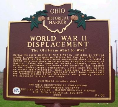 World War II Displacement Marker (Side A) image. Click for full size.