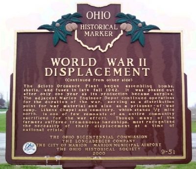 World War II Displacement Marker (Side B). Click for full size. World War II Displacement Marker (Side B) image. Click for full size.