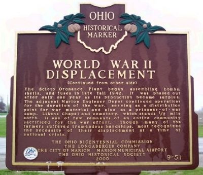 World War II Displacement Marker (Side B) image. Click for full size.