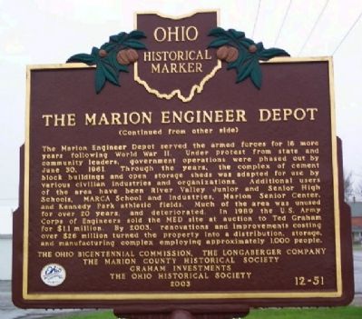 The Marion Engineer Depot Marker (Side B) image. Click for full size.