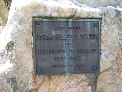 Sarah Pierce's School Marker. Click for full size. Sarah Pierce's School Marker image. Click for full size.