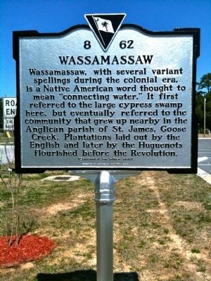 Wassamassaw Marker (front) image. Click for full size.