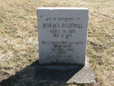 Site Of Birthplace Of Horace Bushnell Marker image. Click for full size.