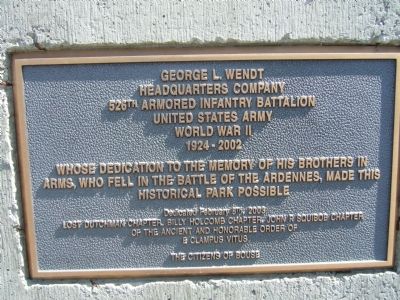 George L Wendt Marker. Click for full size. George L Wendt Marker image. Click for full size.