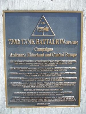 739th Tank Battalion (SP) (ME) Marker image. Click for full size.