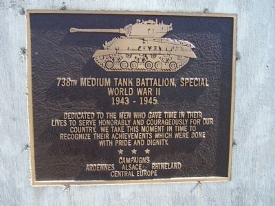 738th Medium Tank Battalion, Special Marker image. Click for full size.