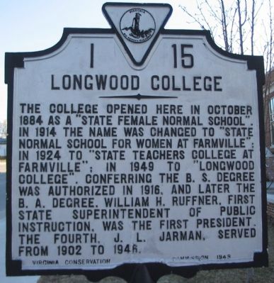 Longwood College Marker. Click for full size. Longwood College Marker image. Click for full size.