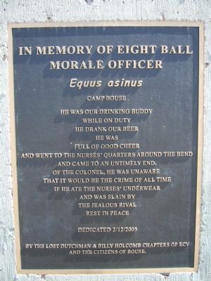 In Memory of Eight Ball - Morale Officer Marker image. Click for full size.