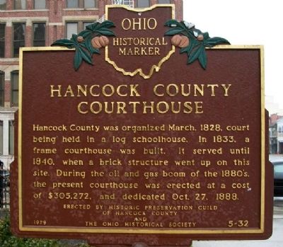 Hancock County Courthouse Marker (Side A) image. Click for full size.