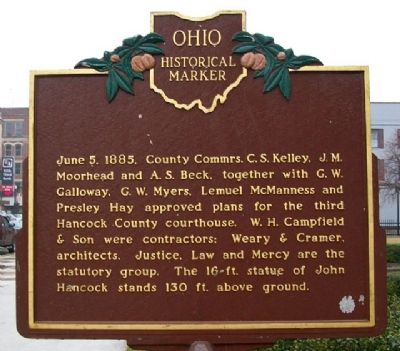 Hancock County Courthouse Marker (Side B) image. Click for full size.