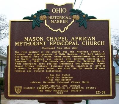 Mason Chapel AME Church Marker (Side B) image. Click for full size.