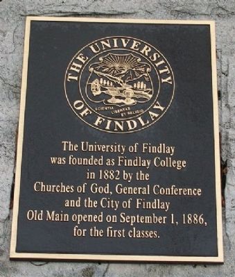 The University of Findlay Marker image. Click for full size.