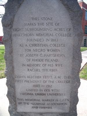 Hartshorn Memorial College Marker. Click for full size. Hartshorn Memorial College Marker image. Click for full size.
