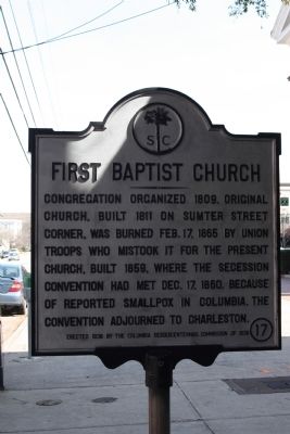 First Baptist Church Marker. Click for full size. First Baptist Church Marker image. Click for full size.