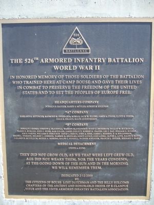 The 526th Armored Infantry Battalion Marker image. Click for full size.