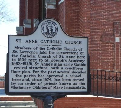 St. Anne Catholic Church Marker image. Click for full size.