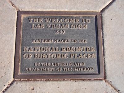 The Welcome To Las Vegas Sign Marker image. Click for full size.