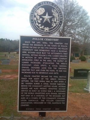 Pollok Cemetery Marker. Click for full size. Pollok Cemetery Marker image. Click for full size.