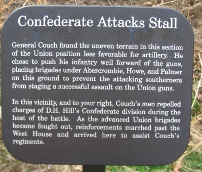 Confederate Attacks Stall Marker image. Click for full size.