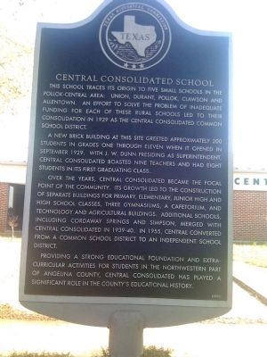 Central Consolidated School Marker image. Click for full size.