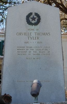 Home of Orville Thomas Tyler Marker image. Click for full size.