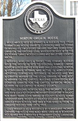Norton-Orgain House Marker. Click for full size. Norton-Orgain House Marker image. Click for full size.