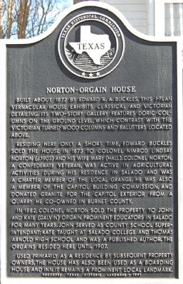 Norton-Orgain House Marker image. Click for full size.