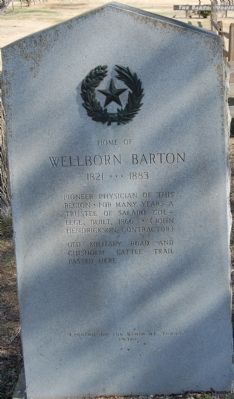 Home of Wellborn Barton Marker. Click for full size. Home of Wellborn Barton Marker image. Click for full size.