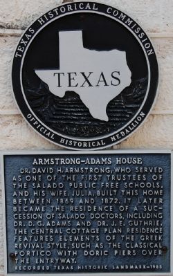 Armstrong-Adams House Marker image. Click for full size.