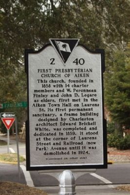 First Presbyterian Church of Aiken Marker image. Click for full size.