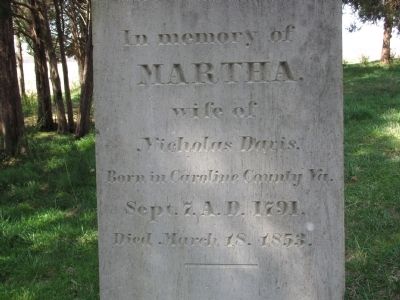 Martha Davis Burial Marker image. Click for full size.