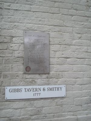 Marker on Gibbs’ Tavern & Smithy image. Click for full size.
