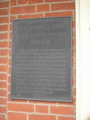 Reeves-Glover House Marker image. Click for full size.