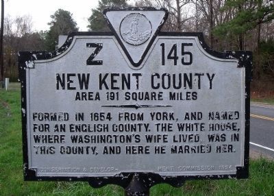 New Kent County Marker (obverse). Click for full size. New Kent County Marker (obverse) image. Click for full size.