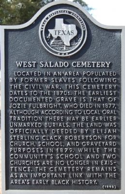West Salado Cemetery Marker image. Click for full size.