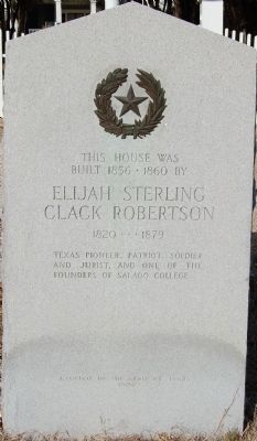 Home of Elijah Sterling Clack Robertson Marker. Click for full size. Home of Elijah Sterling Clack Robertson Marker image. Click for full size.