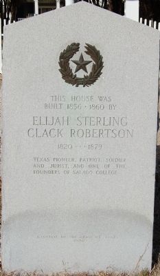 Home of Elijah Sterling Clack Robertson Marker image. Click for full size.