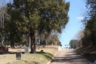 Randolph Cemetery Marker, looking east, Frontage Road, parallel to westbound Elmwood Avenue image. Click for full size.