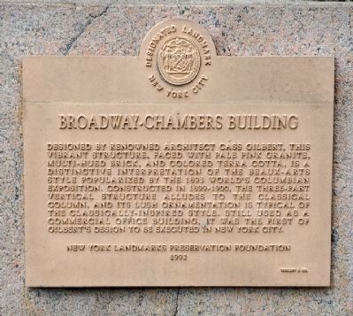 Broadway-Chambers Building Marker image. Click for full size.