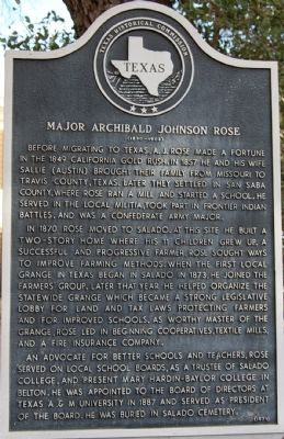 Major Archibald Johnson Rose Marker image. Click for full size.