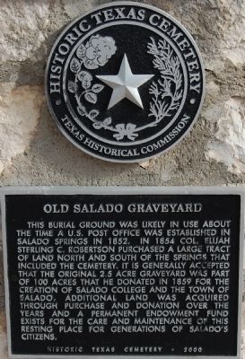 Old Salado Graveyard Marker image. Click for full size.