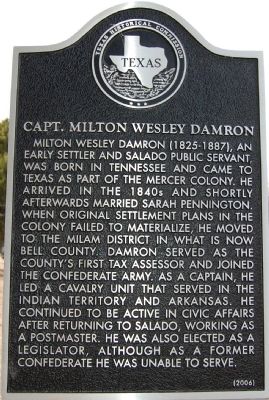 Capt. Milton Wesley Damron Marker image. Click for full size.