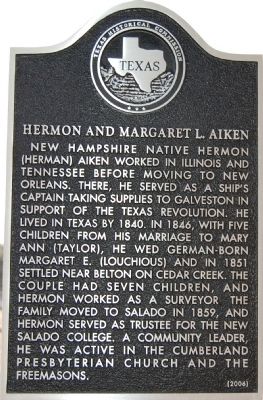 Hermon and Margaret L. Aiken Marker image. Click for full size.