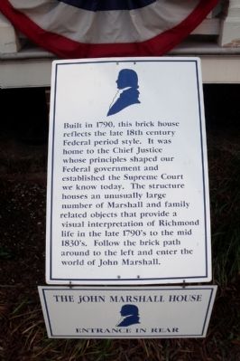 The John Marshall House Marker. Click for full size. The John Marshall House Marker image. Click for full size.