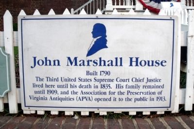 John Marshall House Marker. Click for full size. John Marshall House Marker image. Click for full size.