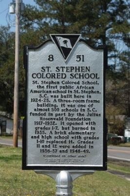St. Stephen Colored School Marker image. Click for full size.