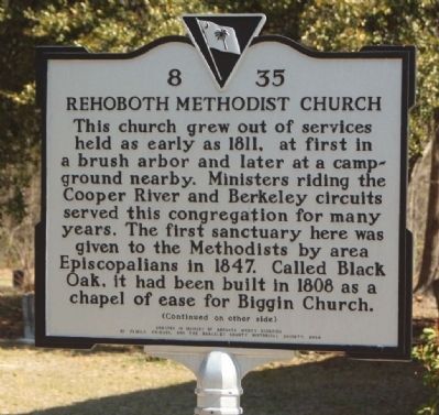 Rehoboth Methodist Church Marker image. Click for full size.