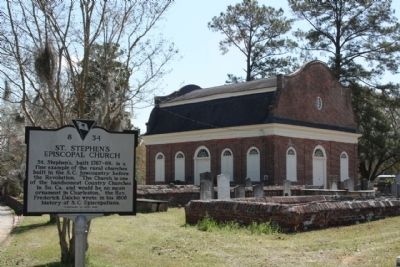 St. Stephen's Episcopal Church and Marker seen from Church Road (State Road 45) image. Click for full size.